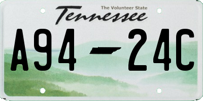TN license plate A9424C