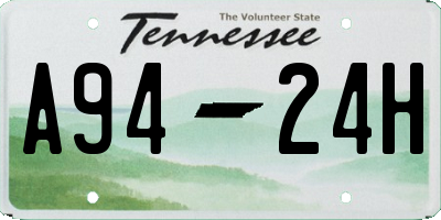 TN license plate A9424H