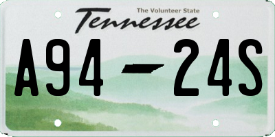 TN license plate A9424S