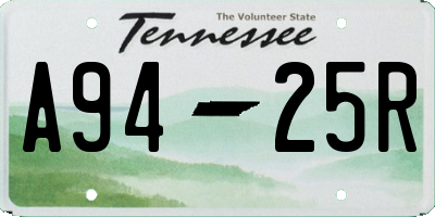 TN license plate A9425R