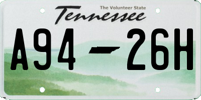 TN license plate A9426H
