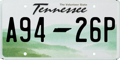 TN license plate A9426P