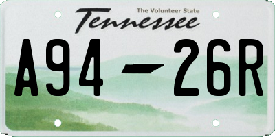 TN license plate A9426R