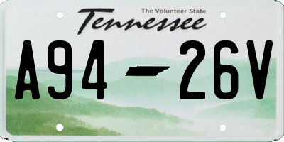 TN license plate A9426V
