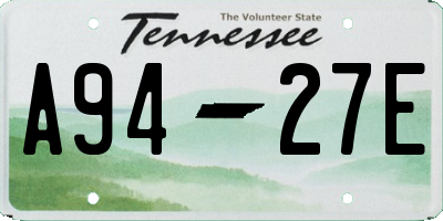 TN license plate A9427E