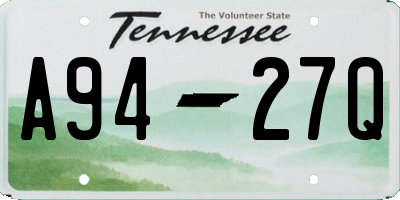 TN license plate A9427Q