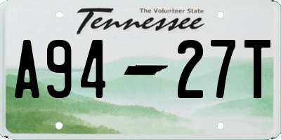 TN license plate A9427T