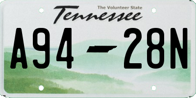 TN license plate A9428N
