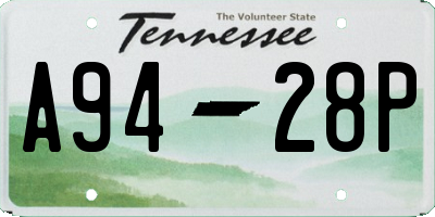 TN license plate A9428P