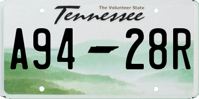 TN license plate A9428R