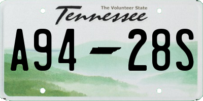 TN license plate A9428S
