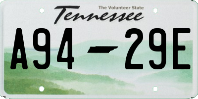 TN license plate A9429E