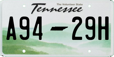 TN license plate A9429H