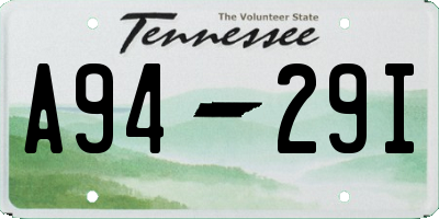 TN license plate A9429I