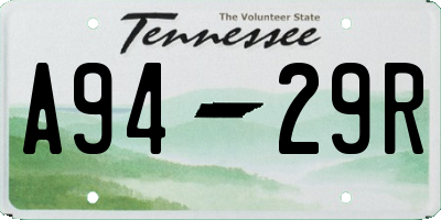 TN license plate A9429R