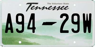 TN license plate A9429W