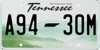TN license plate A9430M