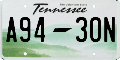 TN license plate A9430N