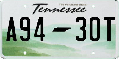 TN license plate A9430T
