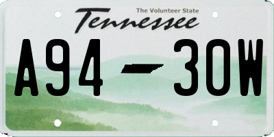 TN license plate A9430W