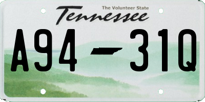 TN license plate A9431Q