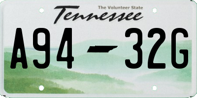TN license plate A9432G