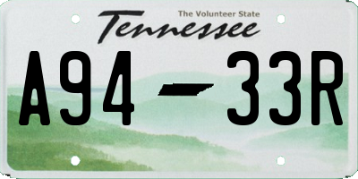 TN license plate A9433R