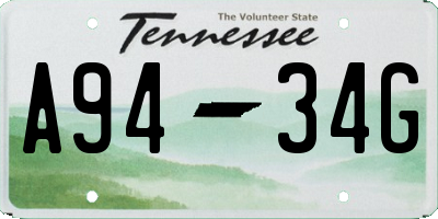 TN license plate A9434G