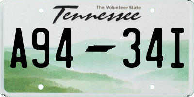 TN license plate A9434I