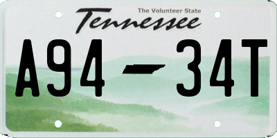 TN license plate A9434T