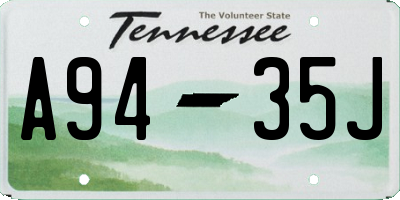 TN license plate A9435J