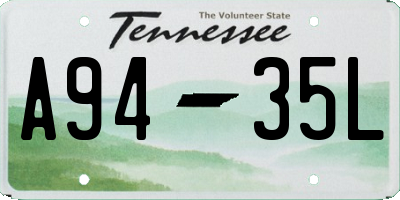 TN license plate A9435L