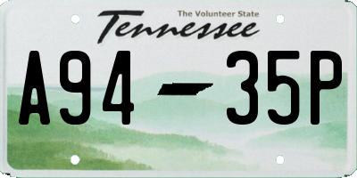 TN license plate A9435P