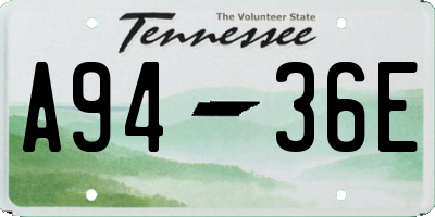 TN license plate A9436E