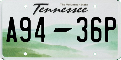 TN license plate A9436P