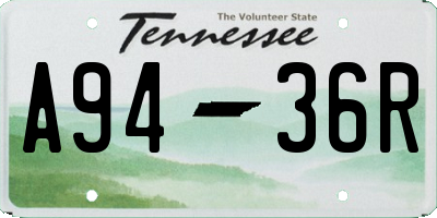 TN license plate A9436R