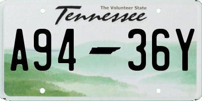 TN license plate A9436Y