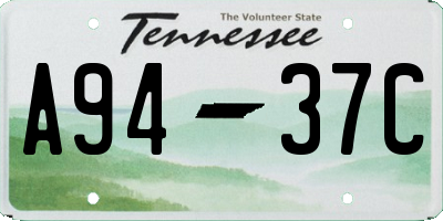 TN license plate A9437C
