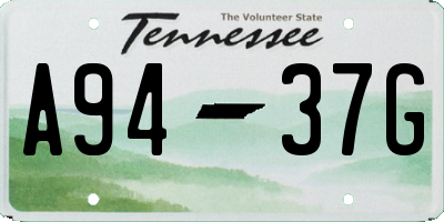 TN license plate A9437G