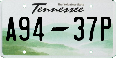 TN license plate A9437P