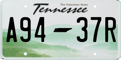 TN license plate A9437R