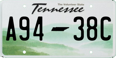 TN license plate A9438C