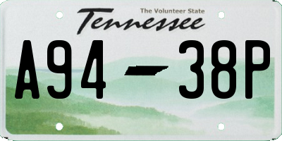 TN license plate A9438P