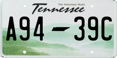 TN license plate A9439C