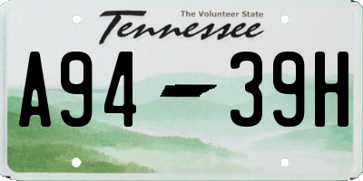 TN license plate A9439H