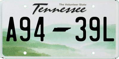 TN license plate A9439L