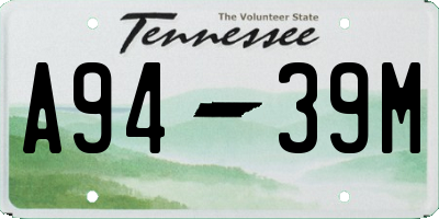 TN license plate A9439M