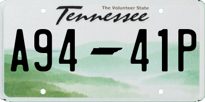 TN license plate A9441P