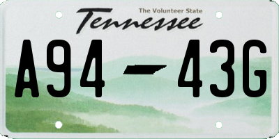 TN license plate A9443G