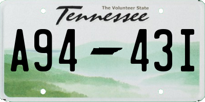 TN license plate A9443I